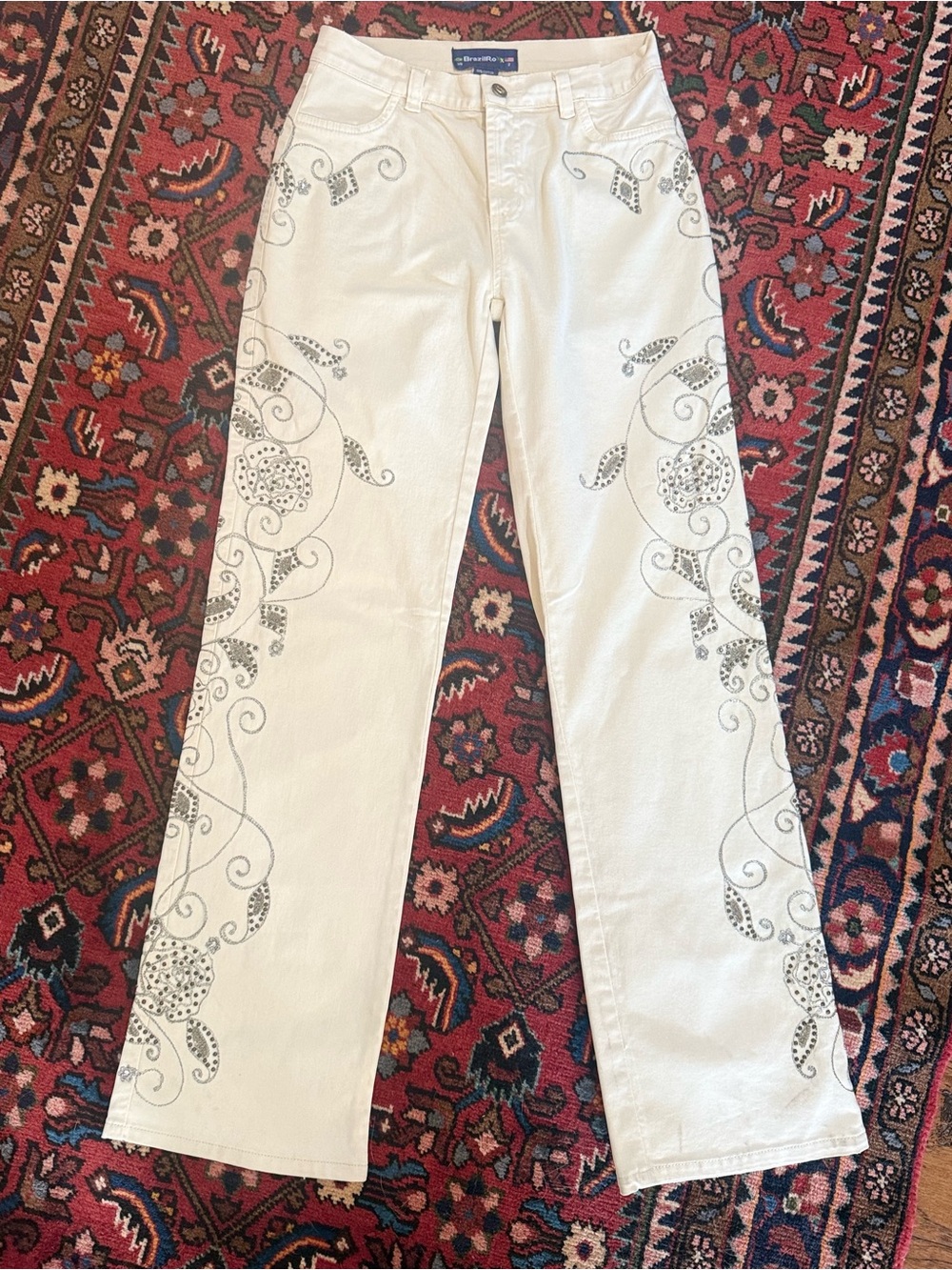 BrazilRoxx Women's White Embellished Jeans